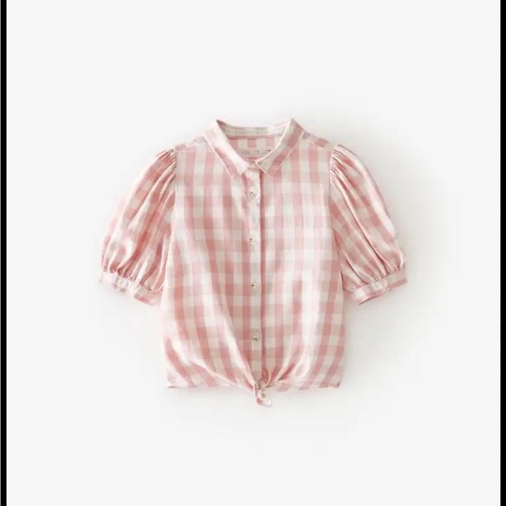 Pink Gingham Kids Shirt